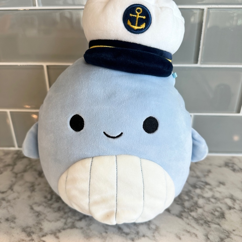Squishmallows Whale with Sailor Hat